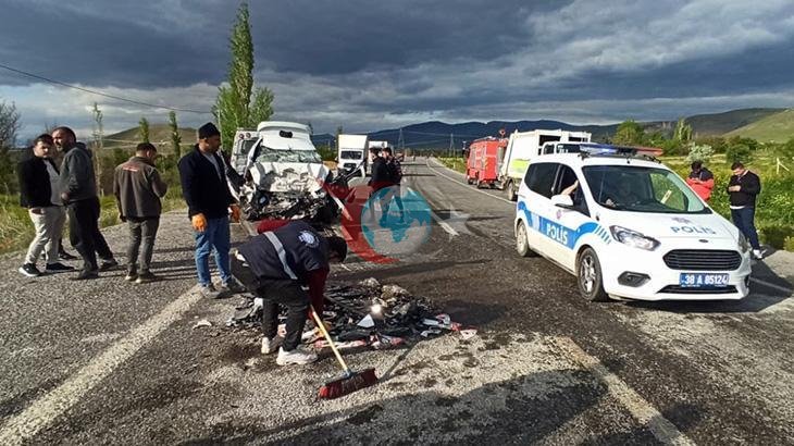 Kayseridə yol qəzası: 1 nəfər həyatını itirdi, 2 nəfər yaralanıb