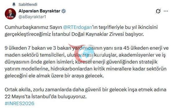 Bakan Bayraktar: Daha güvenli bir gelecek inşa etmek adına İstanbul’da buluşuyoruz