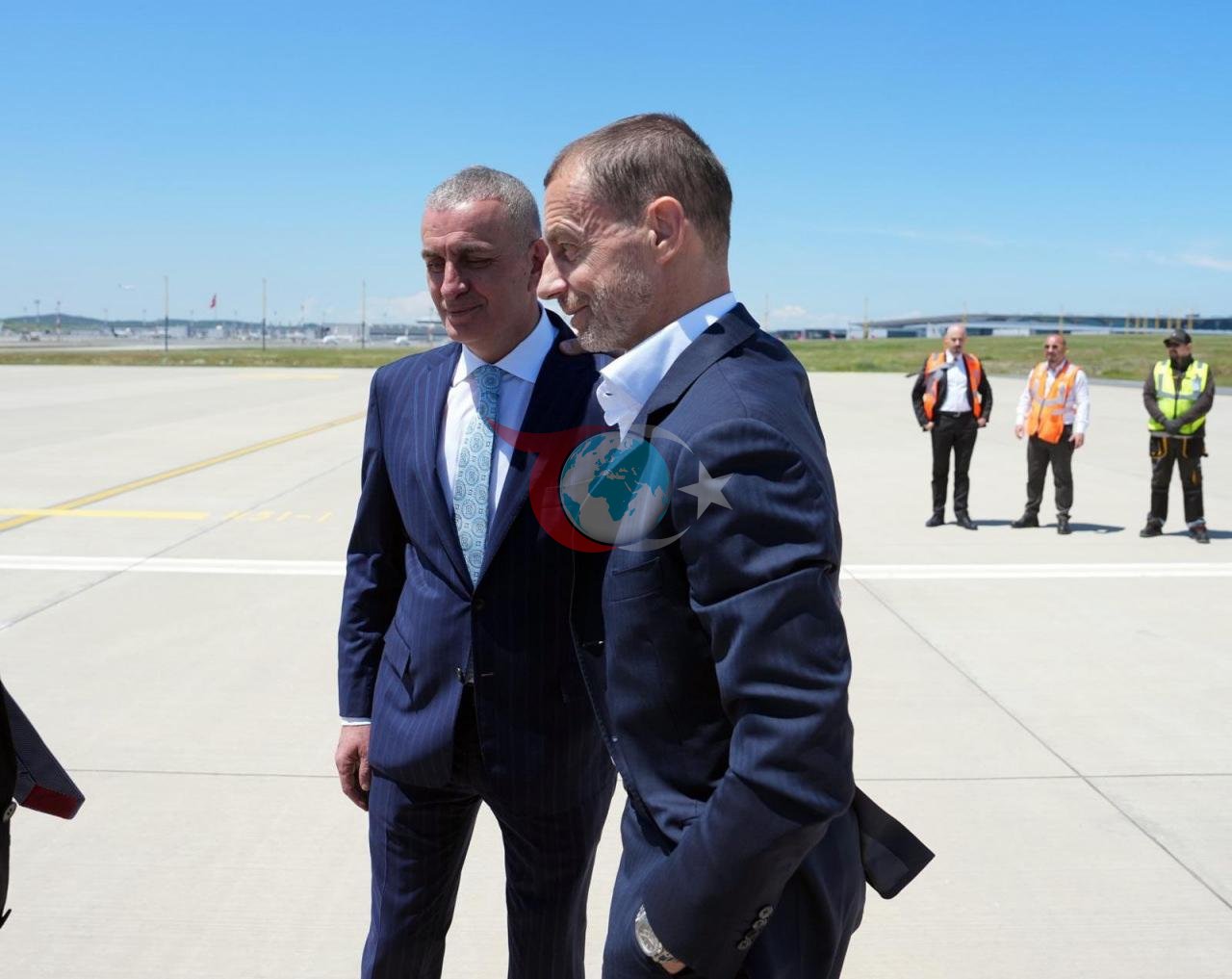 UEFA prezidenti Ceferin və TFF prezidenti Hacıosmanoğlu birlikdə