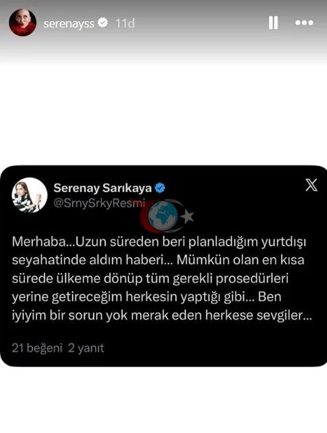 Haqqında həbs qərarı çıxarılan Serenay Sarıkayanın ifadəsi