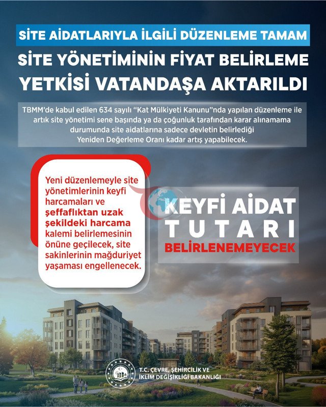 Site aidatlarıyla ilgili düzenleme tamam! Bakan Kurum'dan açıklama - Resim: 0