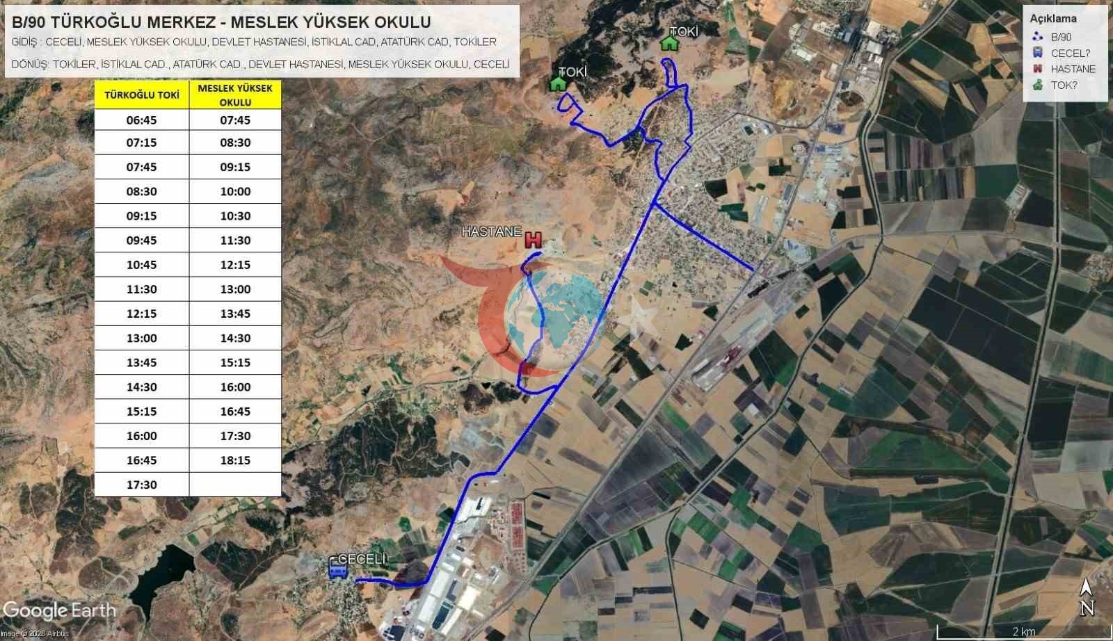 Kahramanmaraş Türkoğlu'na Yeni Toplu Taşıma Hattı Başladı