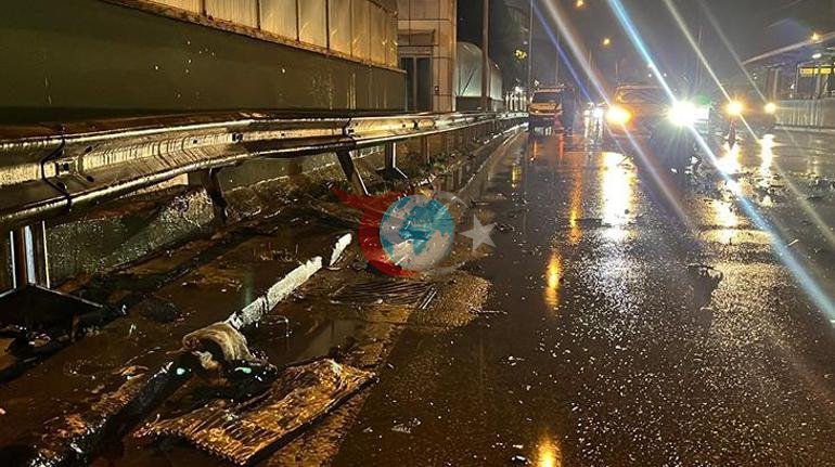 Bursada dəhşətli qəza: Avtomobilin mühərriki metrlər kənara atıldı; 2 yaralı, 1-i ağır
