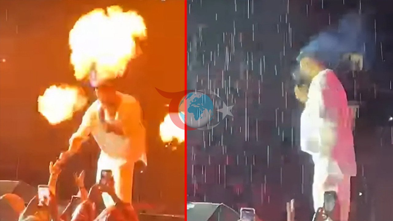 Tan Taşçı'nın Konserinde Şaşırtan Alev Efekti Kazası
