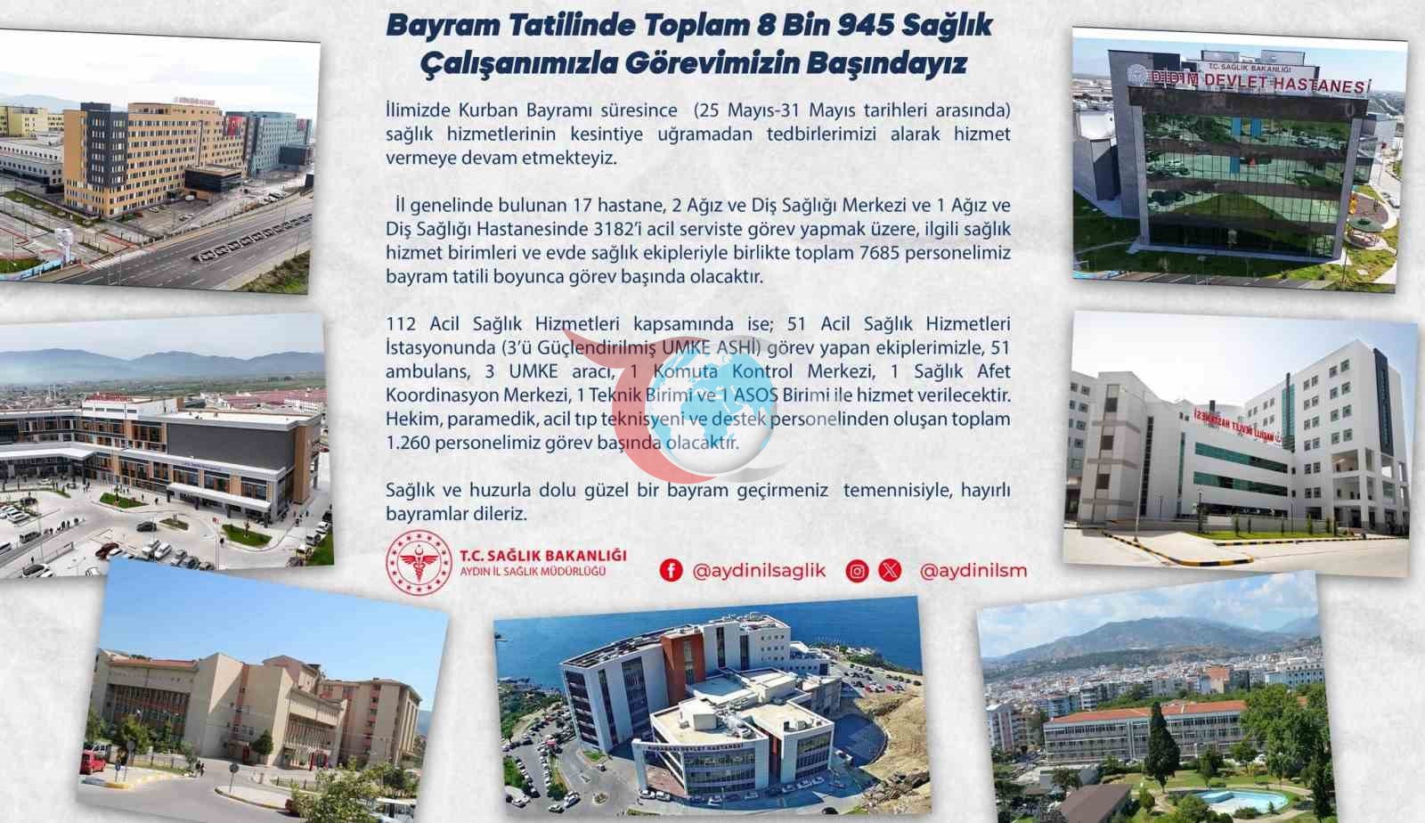 Aydın’da sağlık çalışanları bayram tatili boyunca görevlerinin başında olacak