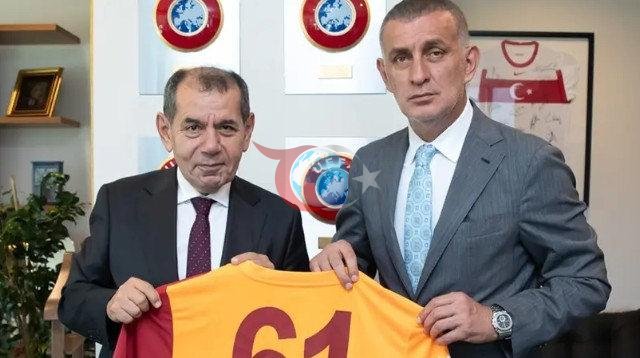 Galatasaray Başkanı Dursun Özbek ve TFF Başkanı İbrahim Hacıosmanoğlu