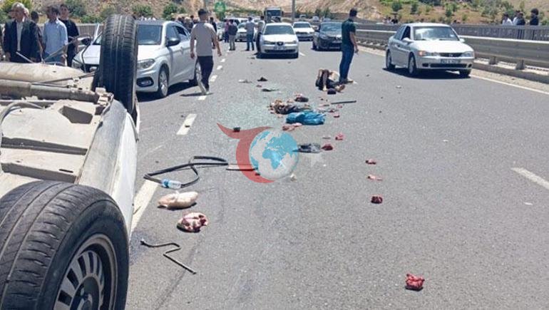 Şanlıurf’da kurban dönüşü korkunç kaza Kontrolden çıkan otomobil ters döndü: 5 yaralı
