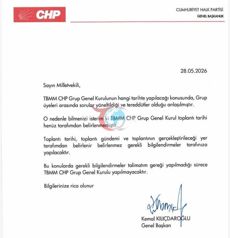 Kamol Kilichdarog'lu: GNAT CHP Guruh Bosh Assambleyasi o'tkazilmaydi