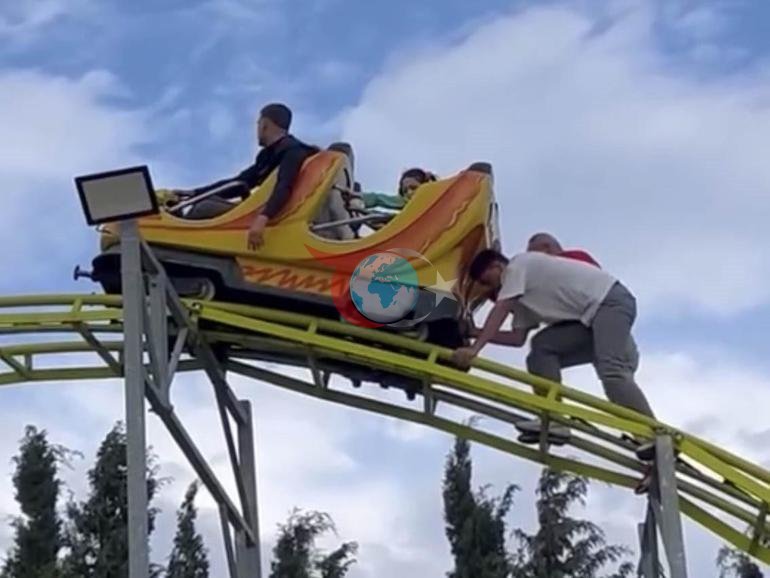 Lunaparkta korkunç kaza Metrelerce yüksekte dakikalar baş aşağı mahsur kaldılar