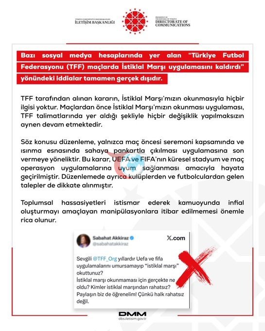 DMM, İstiklal Marşı İddialarını Yalanladı: TFF'nin Kararı Ne Anlama Geliyor?
