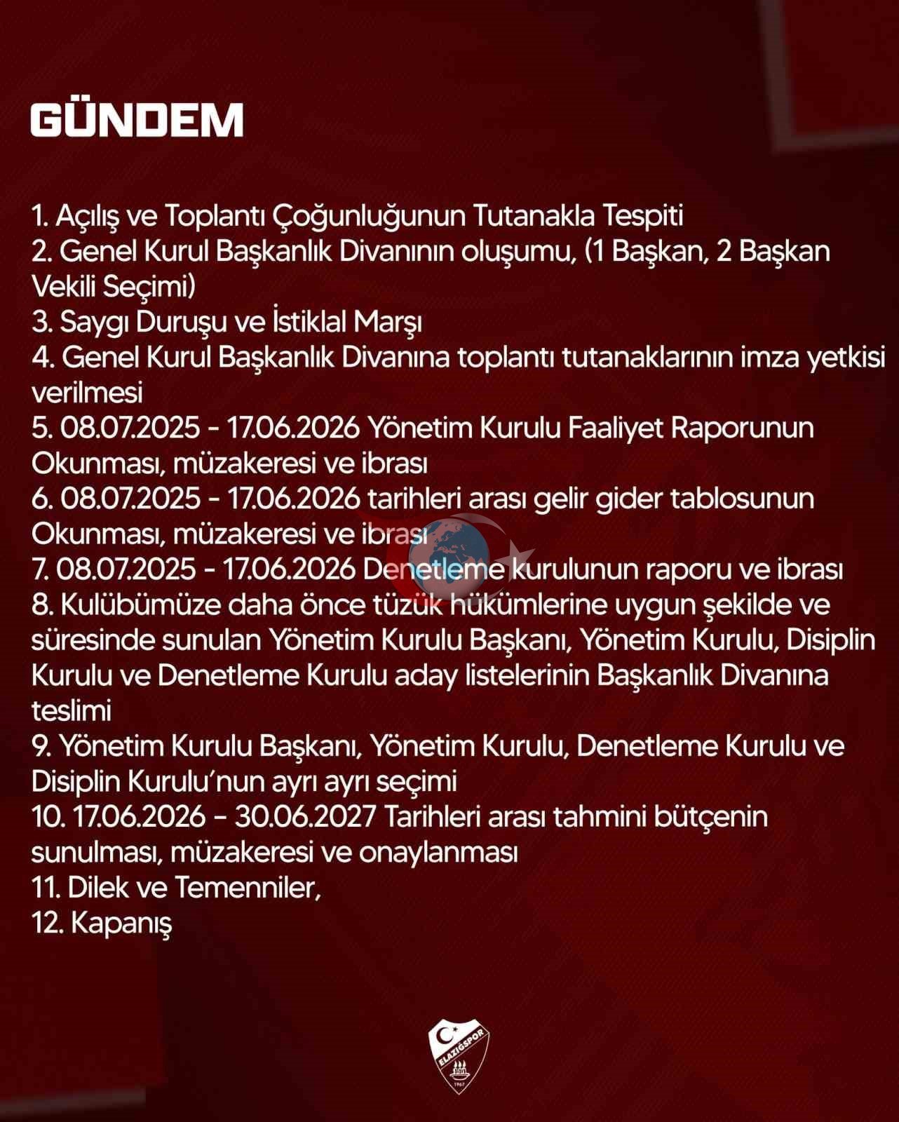 Elazığspor&rsquo;da genel kurul tarihi netleşti