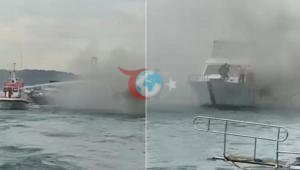 İstanbul Bebek sahili açıklarında teknede korkutan yangın