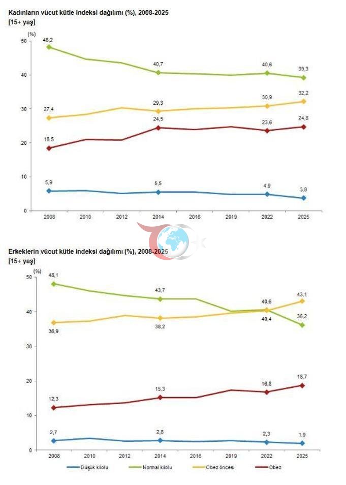 TURKSTAT: Семиз адамдардын көрсөткүчү өстү
