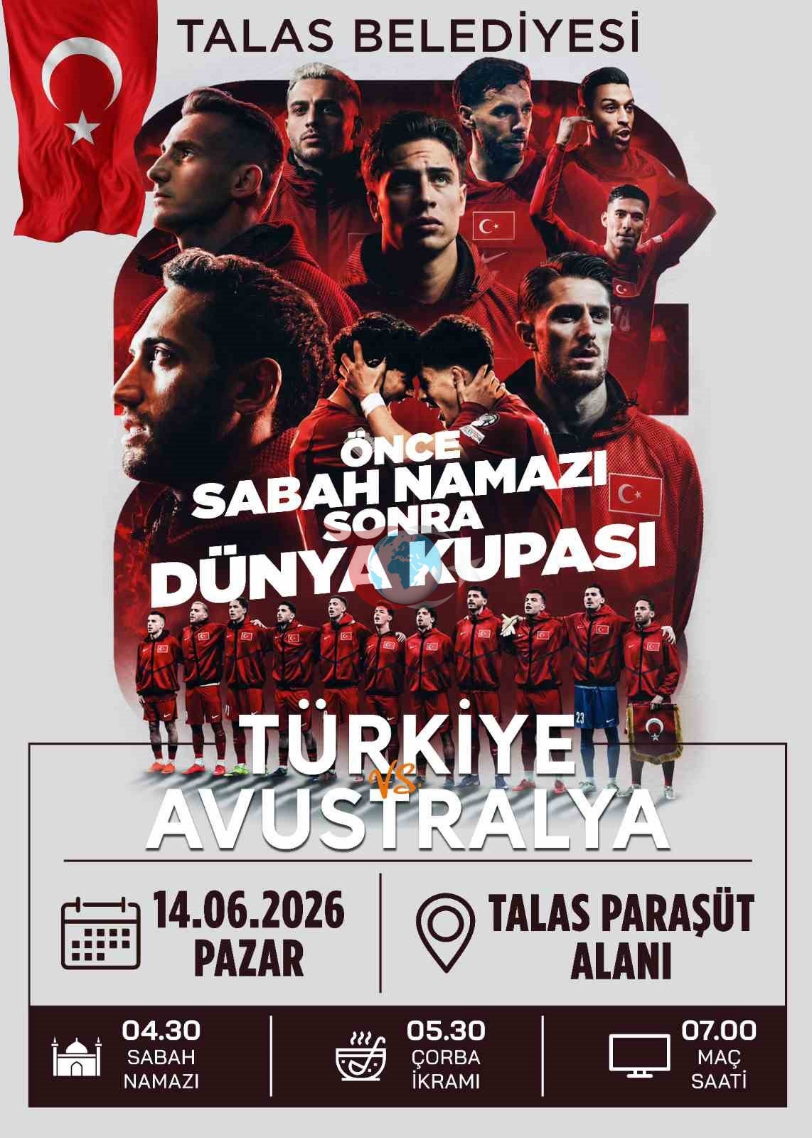 Talas’ta Yamaç Paraşütü Alanında Dünya Kupası Coşkusu