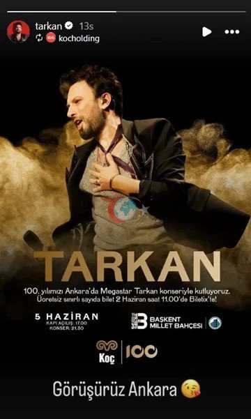 Tarkan'dan Ankara&rsquo;da ücretsiz konser - Resim : 1