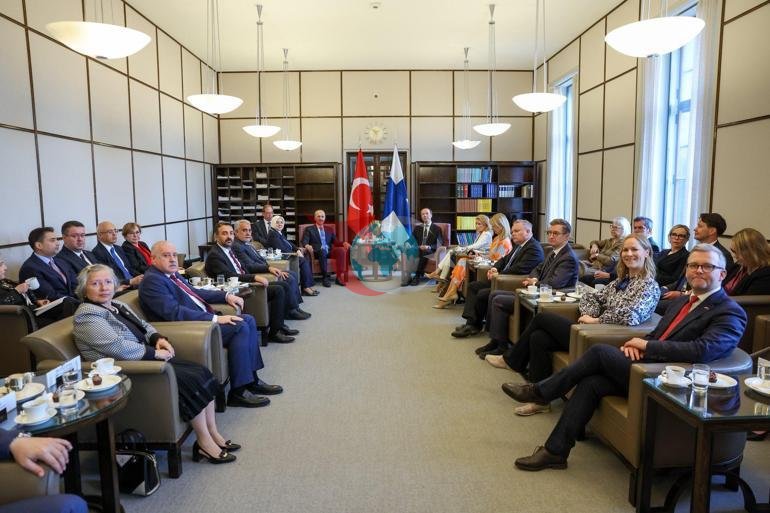TBMM Başkanı Kurtulmuş, Finlandiya Parlamentosu Başkanı Halla-Aho ile görüştü