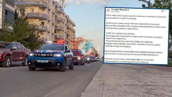 21 welaýatda DAESH-a garşy operasiýa: 70 adam ýesir alyndy