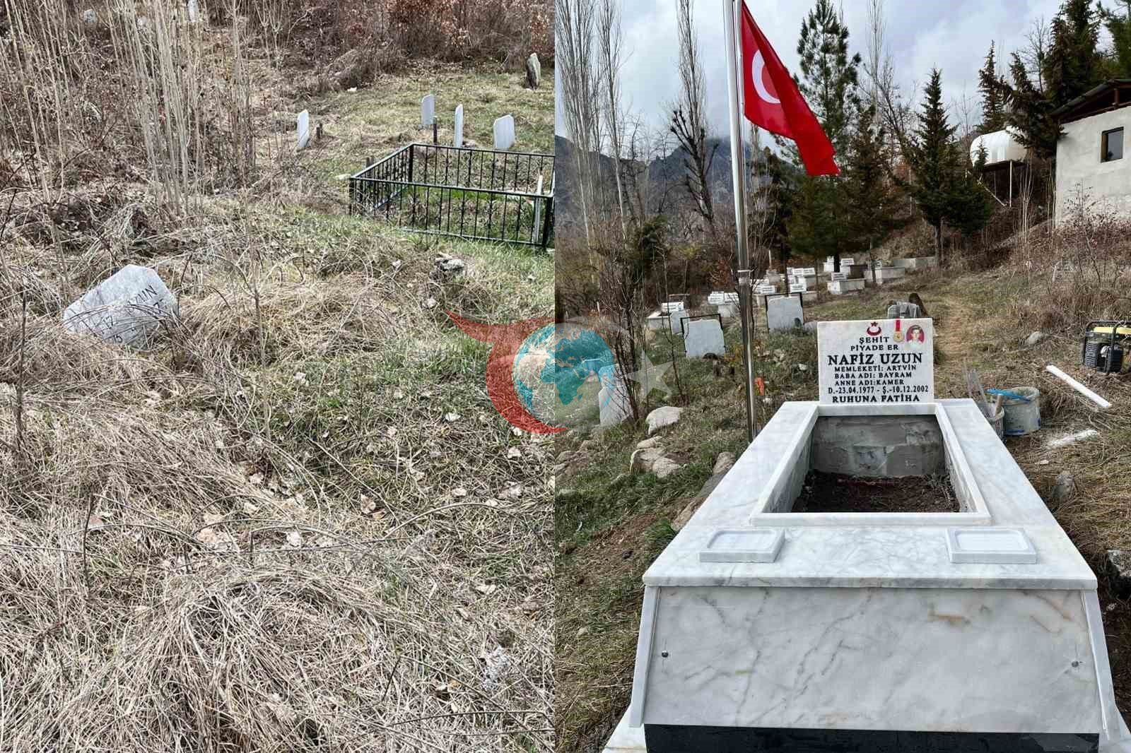 Artvin'de Şehit Mezarları Yenileniyor: Vatanseverlik Anıtı