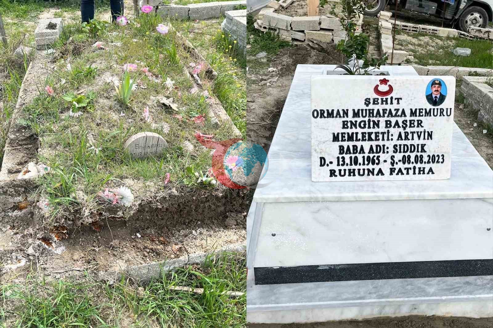 Artvin&rsquo;de şehit mezarları yenilenerek bakıma alındı
