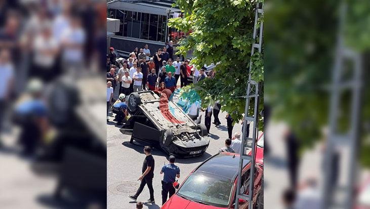 Başakşehir'de Trafik Kazası: Araba Takla Attı ve Dehşet Saçtı
