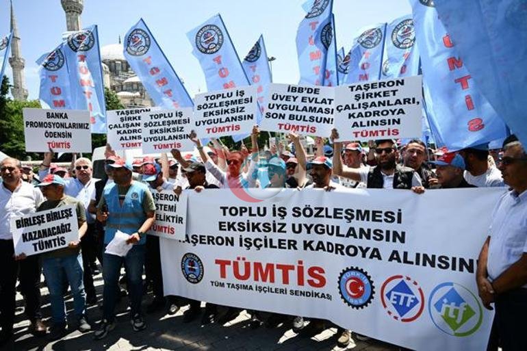 Sendikadan İBBye taşeron işçi hakları protestosu