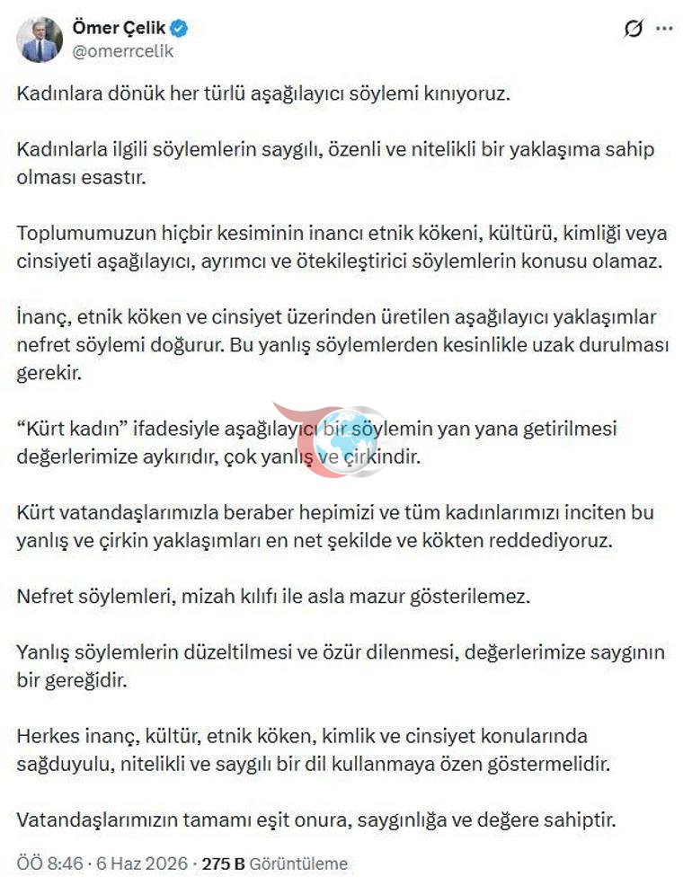 AK Partiyadan Chelik: Ayollarga nisbatan har xil haqoratomuz nutqni qoralaymiz