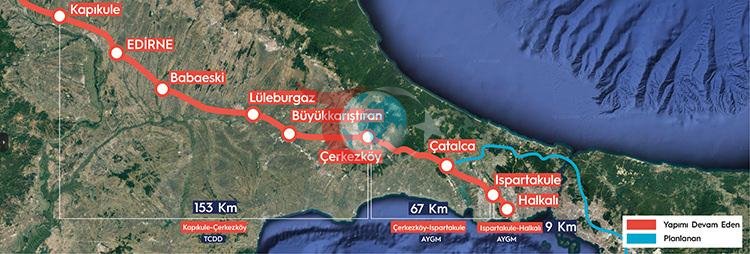 İstanbul ilə Kapıkule arasındakı vaxt 1,5 saata endirildi, yüksək sürətli qatarda sınaq sürüşləri başladıldı