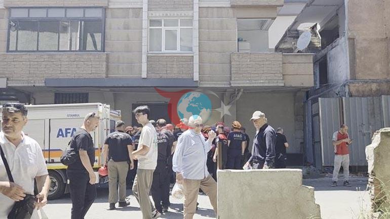 Küçükçekmecede yıkımı yapılan binada kısmi çökme Yaralılar var