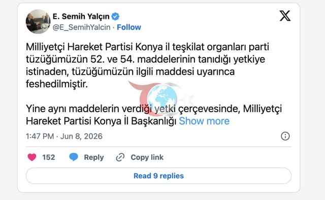 MHP, Konya teşkilatını feshetti! Yeni atanan isim de duyuruldu - Resim: 0