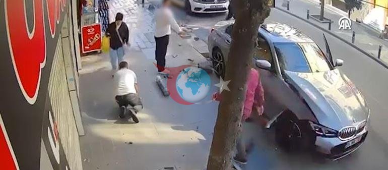 Çarptı, 2 metre havaya savurdu; yaralıya değil, hasara baktı Sürücüden pes dedirten davranış