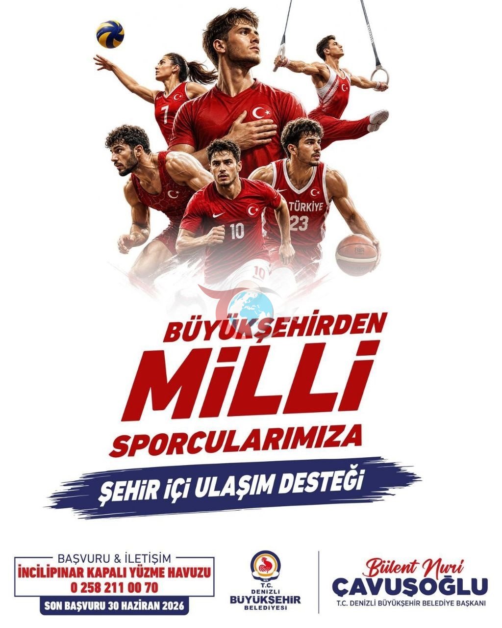 Denizli'de Milli Sporculara Ücretsiz Ulaşım İmkanı