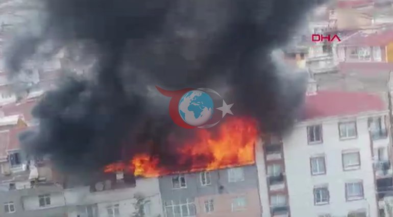 Esenyurtda dam yanğını. Alov bitişik tikililərə yayılıb