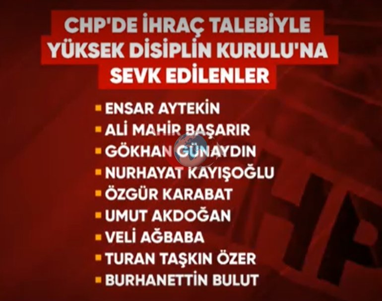 Son dakika.. CHPde 9 vekilin ihracı istendi