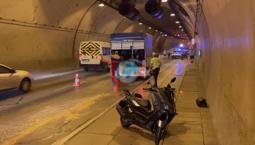 İstanbul'un göbeğinde tünelde peş peşe kaza! Dökülen yağ yüzünden yunus polisi ve 2 sürücü yaralandı