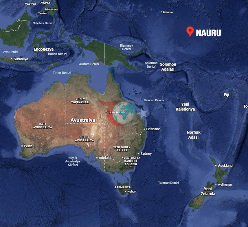 Nauru ülkesinin konumu (Kaynak: Google Maps)