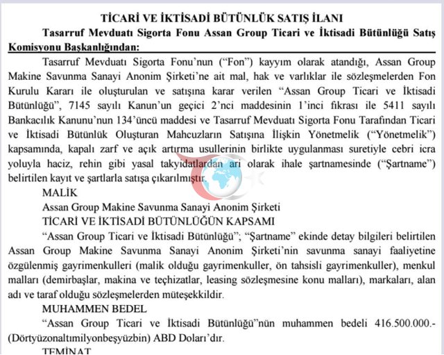 Geçen yıl el konulmuştu! TMSF, Assan Group'u satışa çıkardı - Resim: 1