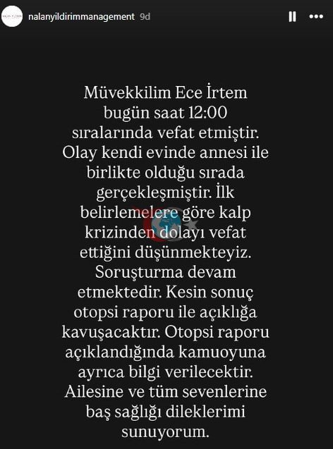 Ece İrtem'in avukatından açıklama