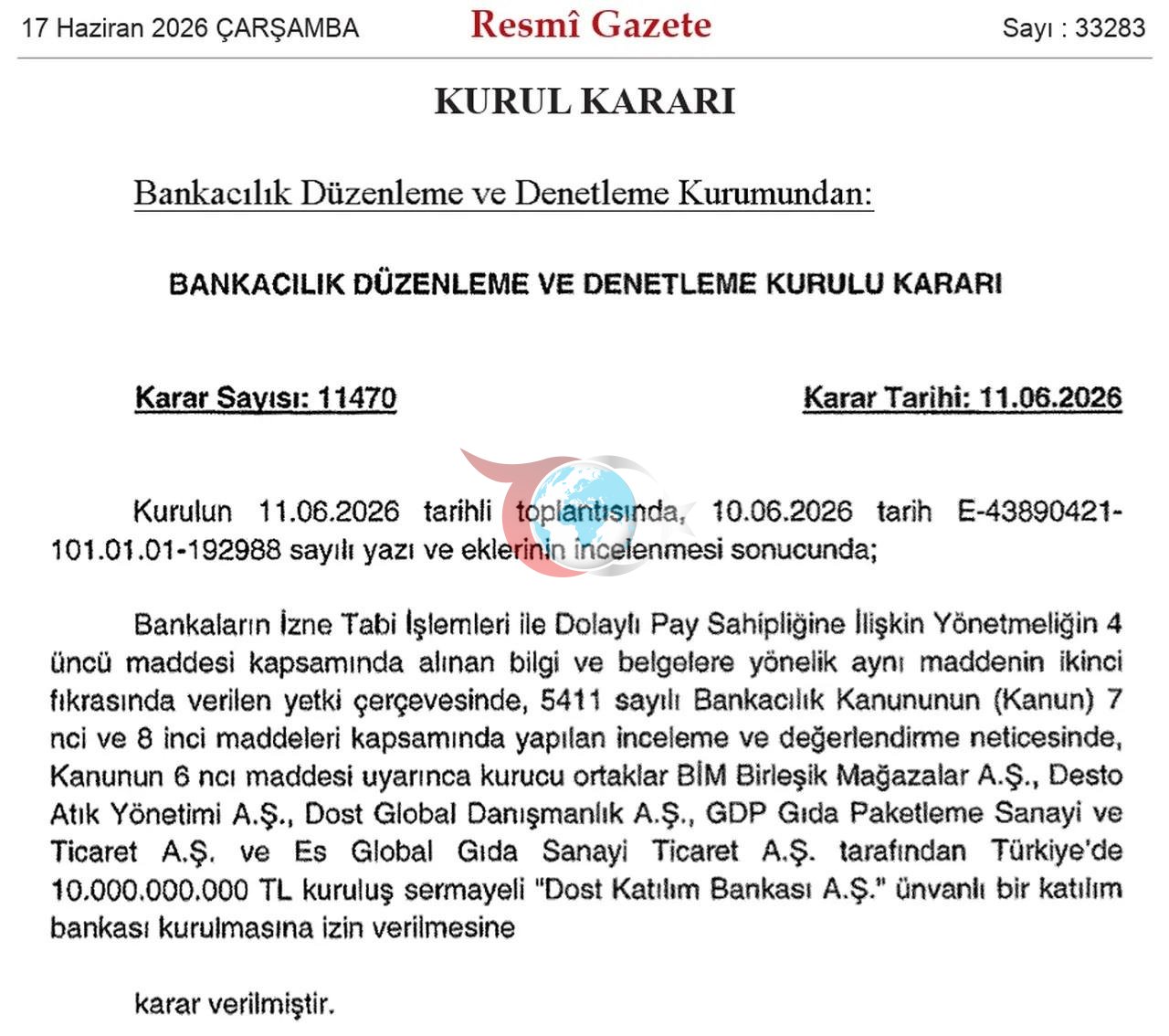 Tam 10 milyar lira sermayeyle banka kuruluyor! Ortaklar arasında dev şirketler var!
