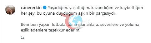 Caner Erkinin qəfil vidalaşması pərəstişkarlarını kədərləndirdi