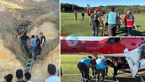 Göydə terror anları Paraplan qayalara çırpıldı: 1 uşaq, 2 yaralı səmaya çırpıldı