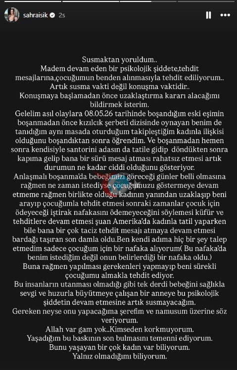 Sahra Işık'ın boşanmasının arkasından Kızılcık Şerbeti çıktı
