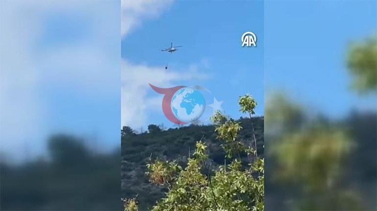 Antalya Kaşta meşə yanğınına havadan yerə müdaxilə
