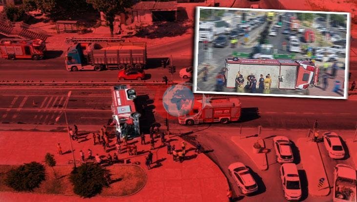 D-100 Karayolu'nda İtfaiye Aracı Kazası: 3 Yaralı
