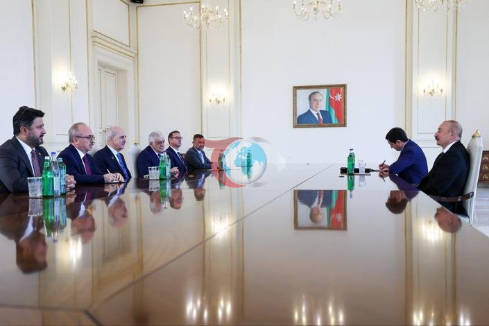 TBMM Başkanı Kurtulmuş, Azerbaycan Cumhurbaşkanı Aliyev tarafından kabul edildi