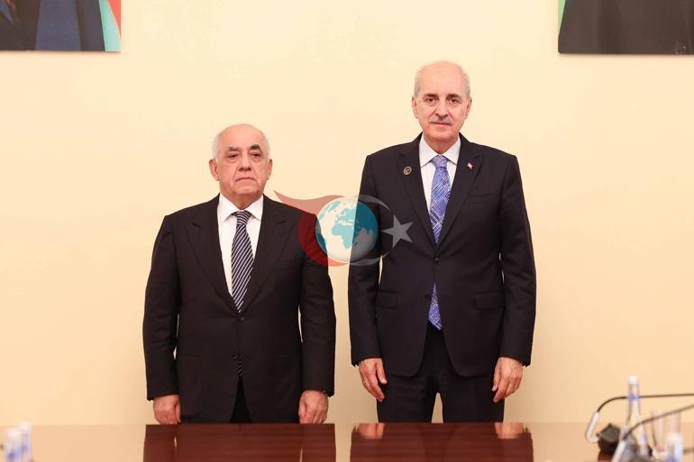 TBMM Başkanı Kurtulmuş, Azerbaycan Başbakanı Esedov ile görüştü