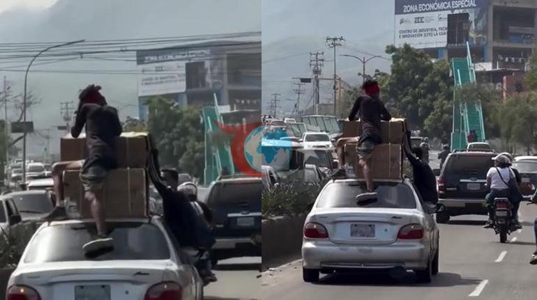 Venezuelada deprem sonrası skandal görüntü Yağma başladı: Polisler motosikletleriyle taşıdı
