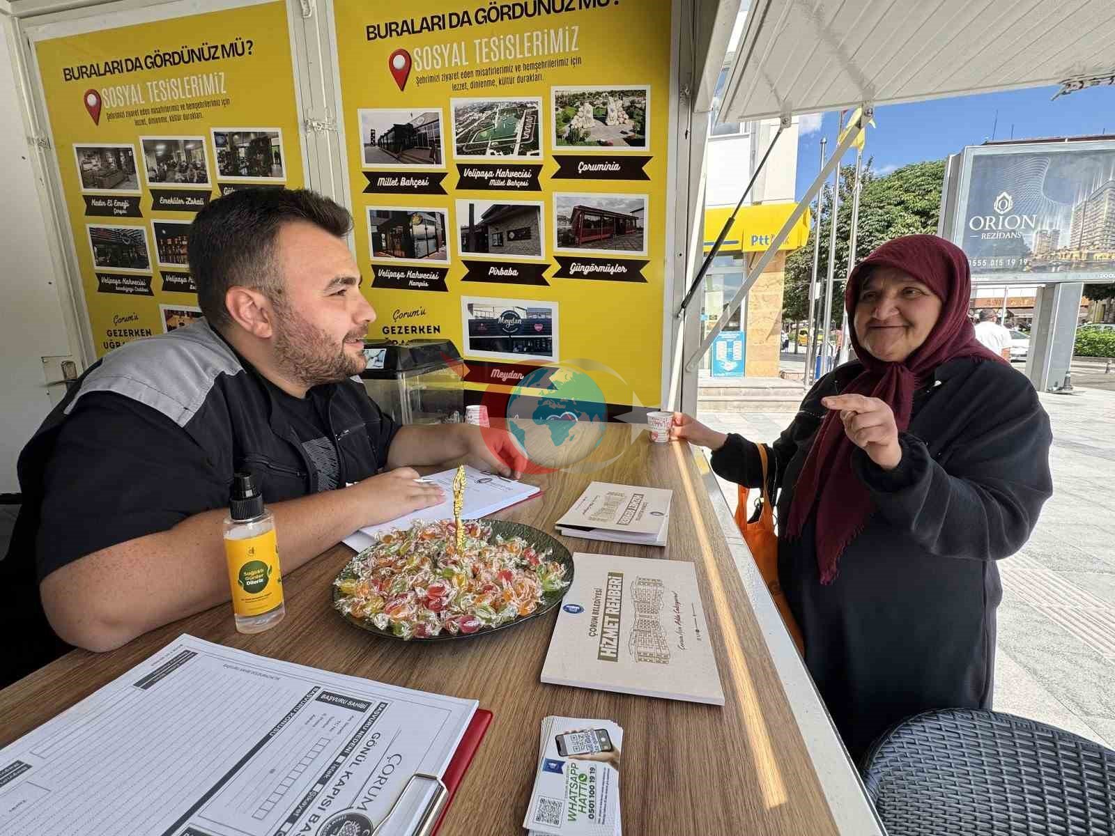 Çorum Belediyesi Çözüm Merkezi Noktası Tarihi Saat Kulesi Önünde Hizmete Başladı