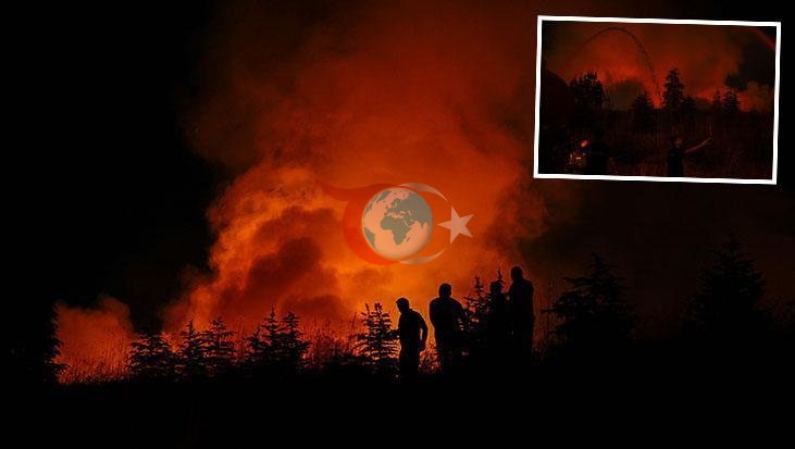 Ankara'da Korkutan Yangın: Boş Arazideki Paletler Alev Alev Yandı!