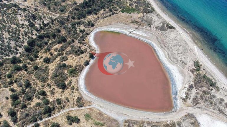 Aylar sonra yenidən çəhrayı oldu. Türkiyənin ürək formalı gölü görənləri heyran edir