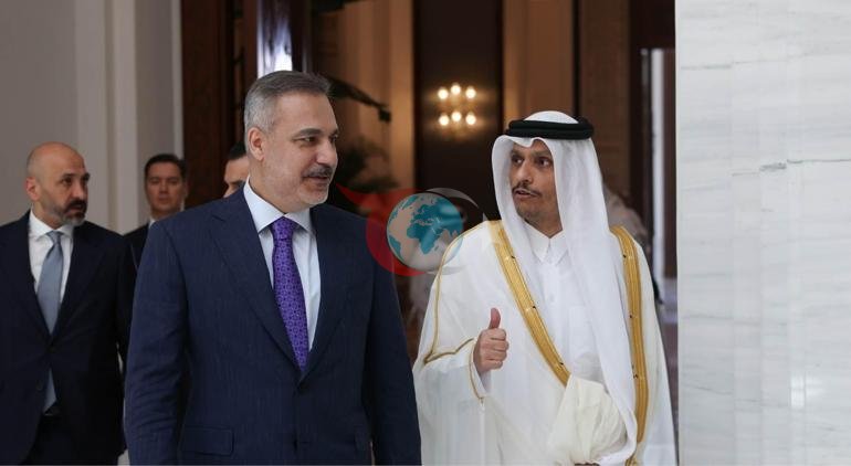 Tashqi ishlar vaziri Hakan Fidan Qatar Bosh vaziri va Tashqi ishlar vaziri Al Sani bilan uchrashdi